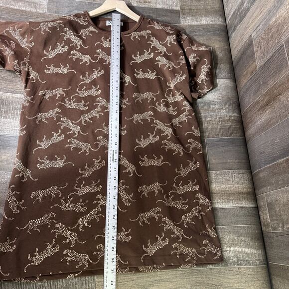 Brown Leopard Print Short Sleeve Shirt By Kavio Designs Vintage - Picture 5 of 6